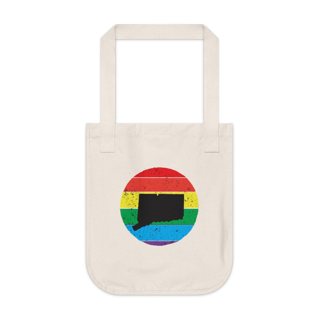 Connecticut Rainbow Organic Canvas Tote Bag