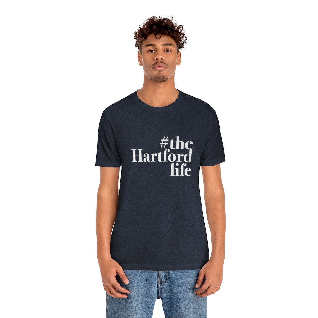  #thehartfordlife Unisex Jersey Short Sleeve Tee  Proceeds help grow Finding Connecticut's website and brand.   Click here to go back to our home page. 