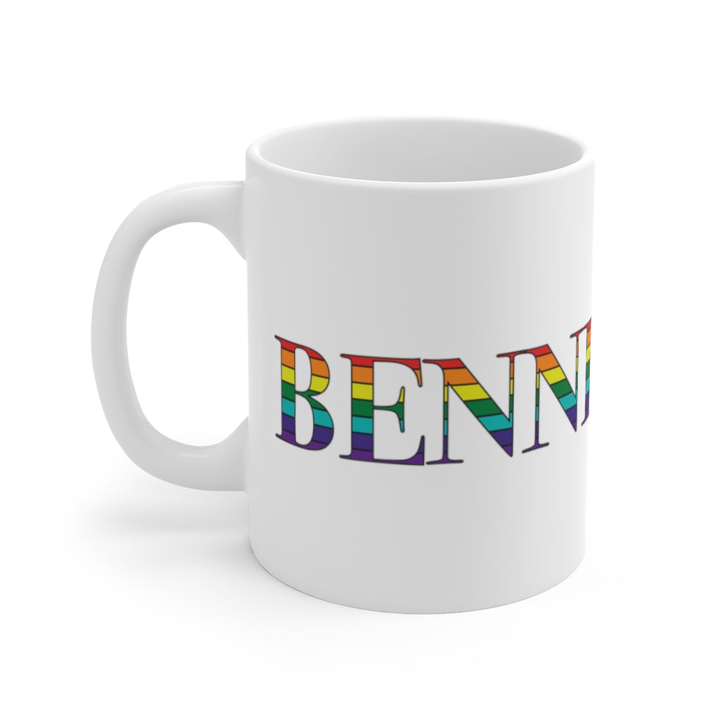 Bennington Rainbow White Ceramic Mug