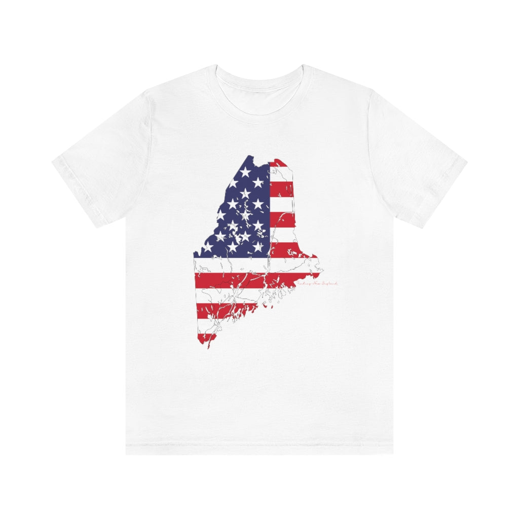 Maine American Flag collection has tee shirts, mugs, reusable bags, and other apparel and gifts. All proceeds goes to help build the Finding Maine brand and get our website up and going. Free shipping on all products. 