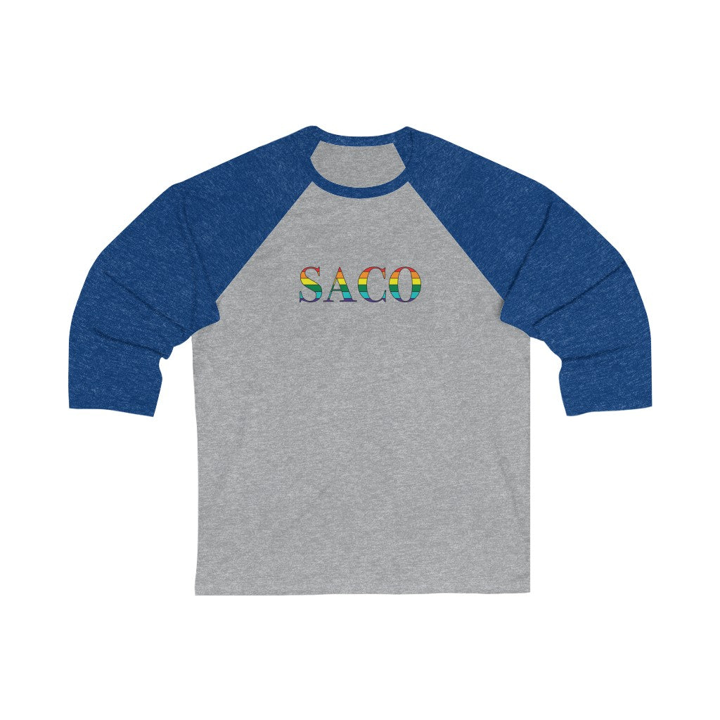 Saco Rainbow Unisex 3\4 Sleeve Baseball Tee