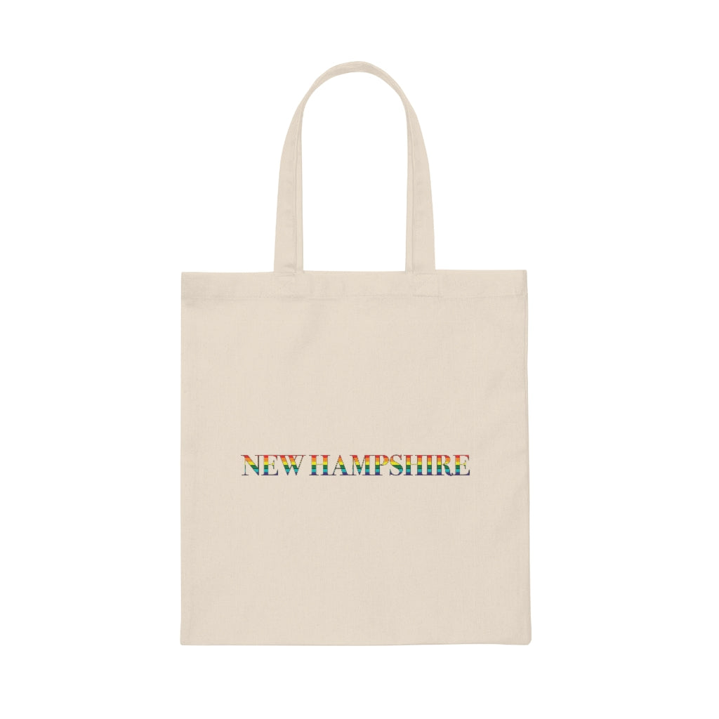 New Hampshire Rainbow Canvas Tote Bag