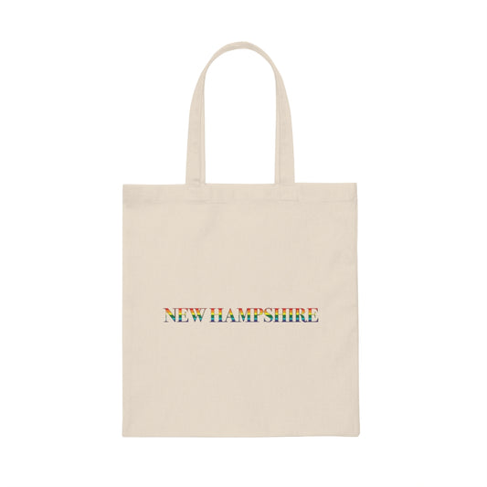 New Hampshire Rainbow Canvas Tote Bag