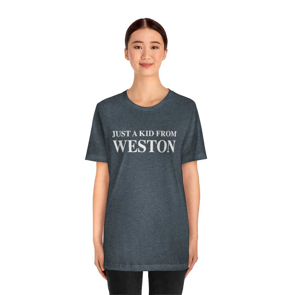 Just a kid from Weston, Weston, Connecticut tee shirts, hoodies sweatshirts, mugs and other apparel, home gifts and souvenirs. Proceeds of this collections goes to help Finding Connecticut’s brand. Free USA shipping 