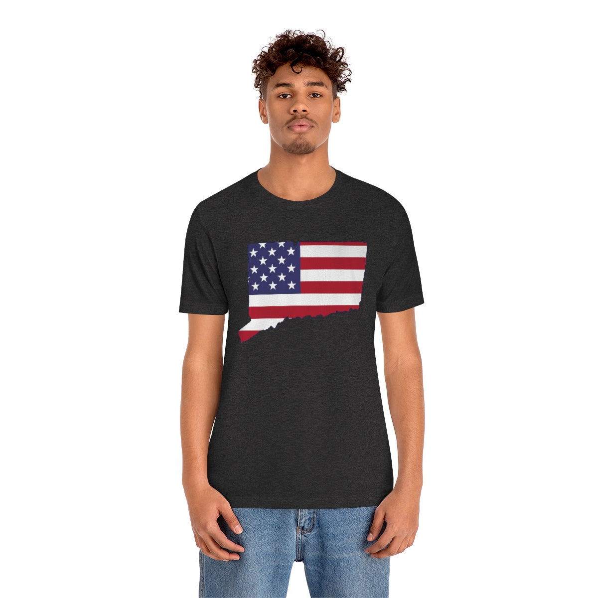 Connecticut American Flag Unisex Jersey Short Sleeve Tee