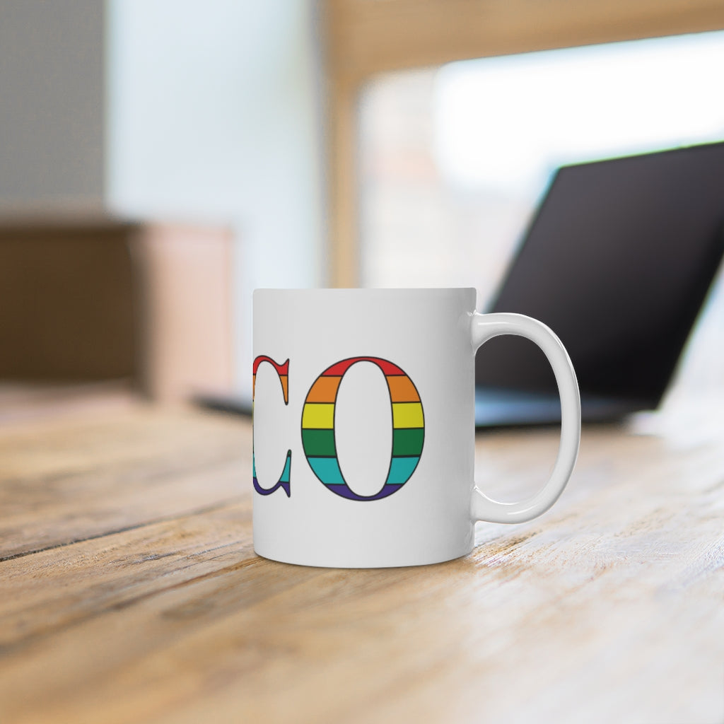 Saco Rainbow White Ceramic Mug