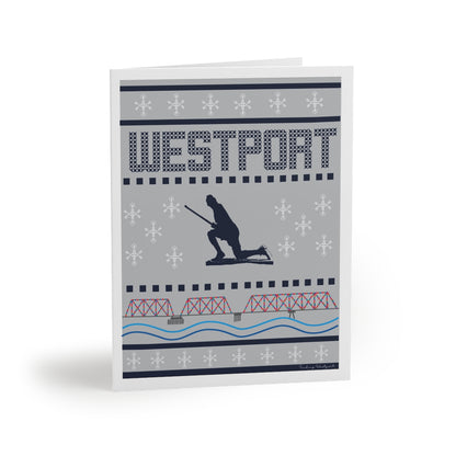 westport ct / connecticut ugly christmas sweater greeting card 