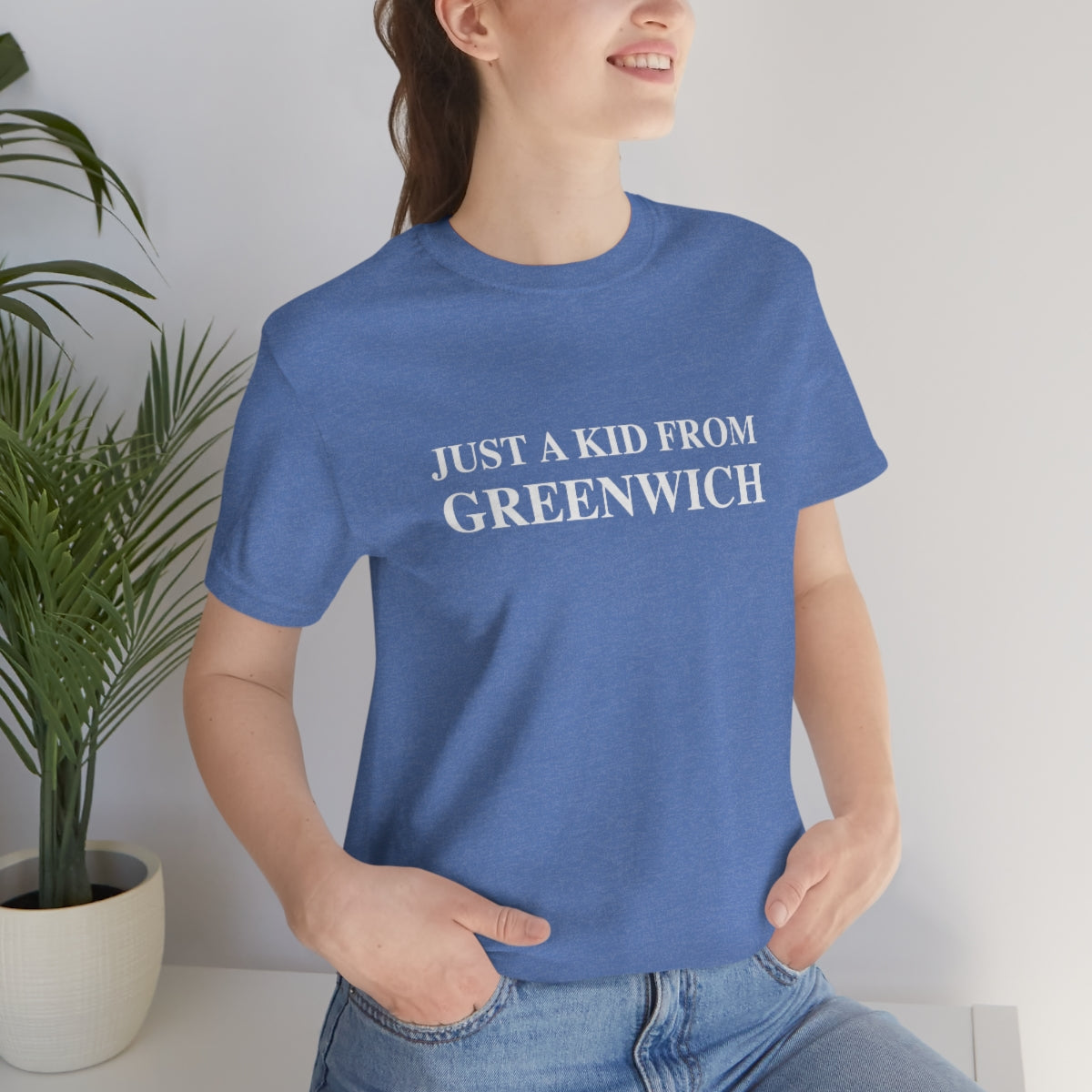 Just a kid from Greenwich Unisex Jersey Short Sleeve Tee