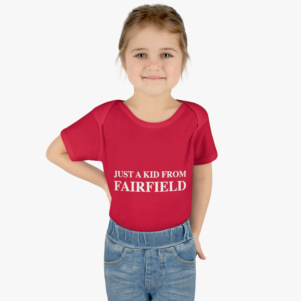 Just a kid from Fairfield Infant Baby Rib Bodysuit