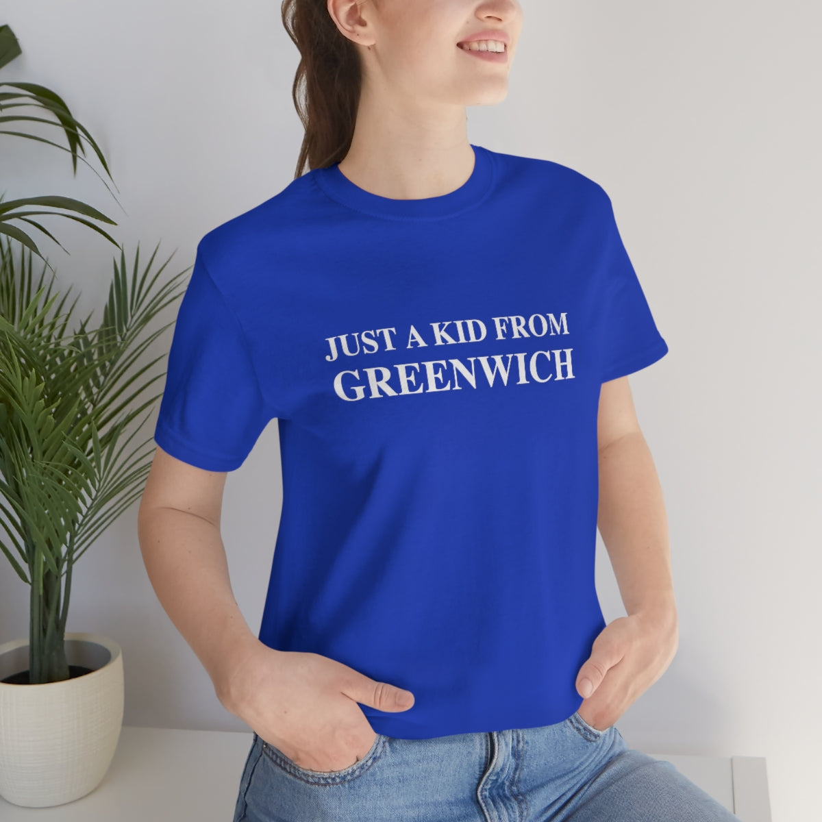 Just a kid from Greenwich Unisex Jersey Short Sleeve Tee