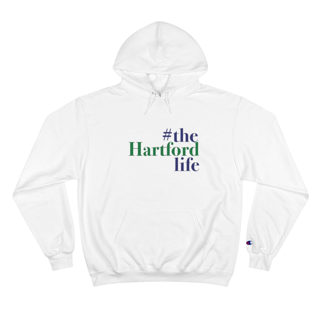 #thehartfordlife Champion Hoodie  Proceeds help grow Finding Connecticut's website and brand.   Click here to go back to our home page. 