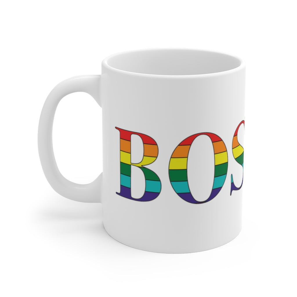 Boston Rainbow White Ceramic Mug