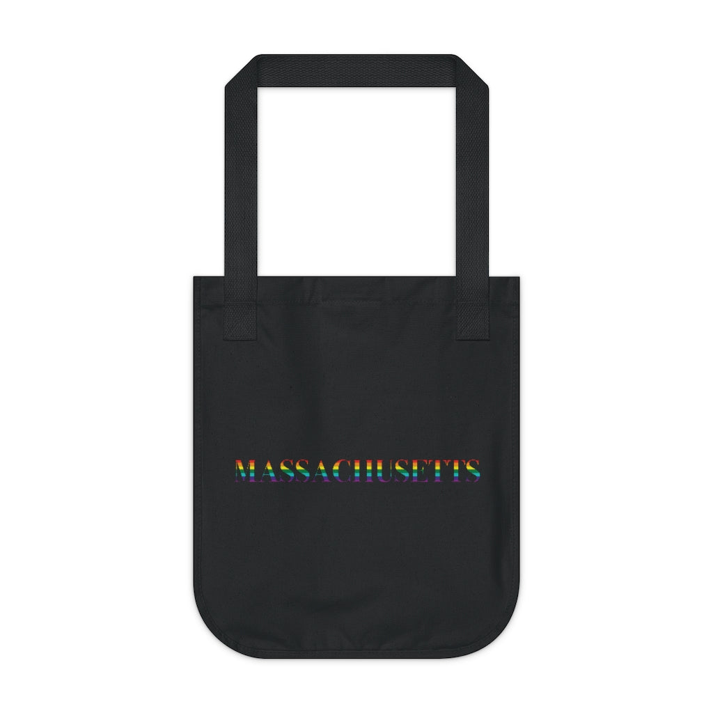 Massachusetts Rainbow Organic Canvas Tote Bag