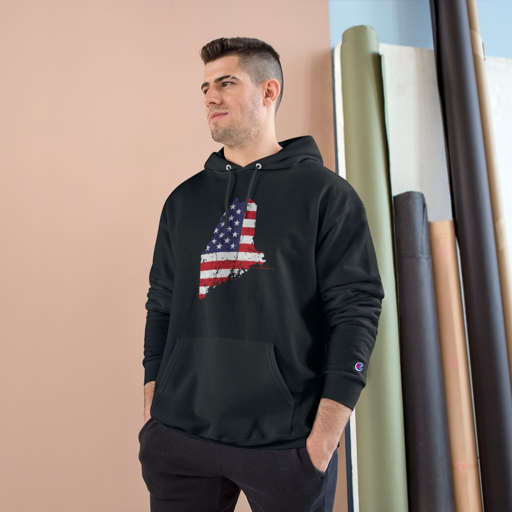 Maine American Flag Champion Hoodie