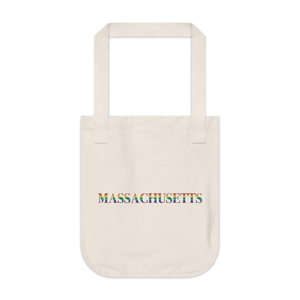 Massachusetts Rainbow Organic Canvas Tote Bag