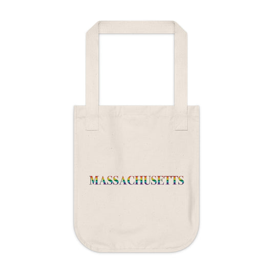 Massachusetts Rainbow Organic Canvas Tote Bag