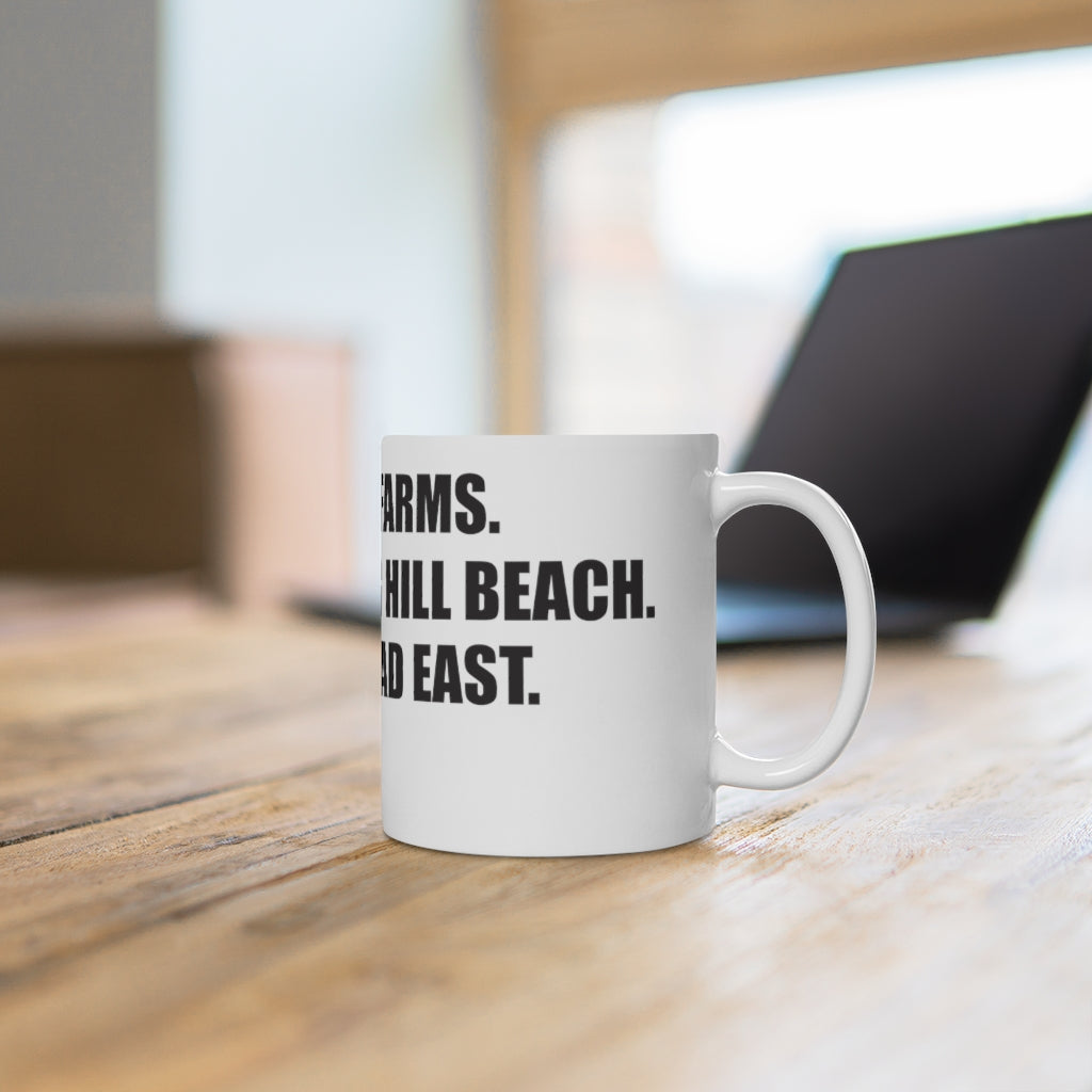  Greens Farms. Burying Hill Beach. Post Road East. Exit 18. White Ceramic Mug  How do you say Westport without saying Westport? Westport, Connecticut is filled with unique aspects. Each providing different elements that make up the town from historic to modern traditions.   Proceeds of this collection goes to help build Finding Westport and Finding Connecticut's  brands. 