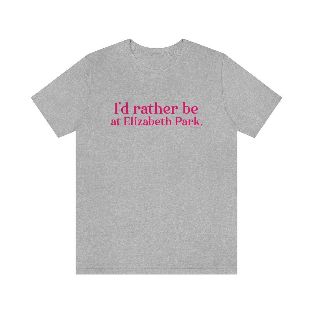 I’d rather be at Elizabeth Park tee shirt.  West Hartford Connecticut tee shirts, hoodies sweatshirts, mugs, and other apparel, home gifts, and souvenirs. Proceeds of this collection go to help Finding Connecticut’s brand. Free USA shipping. 