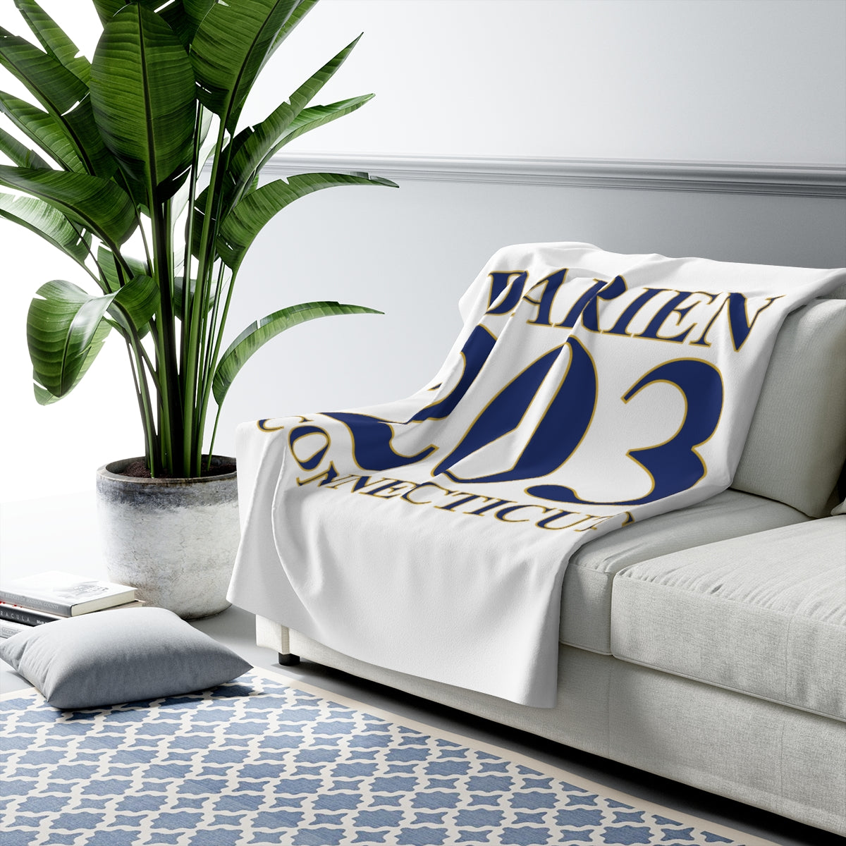 Darien 203 Connecticut Sherpa Fleece Blanket