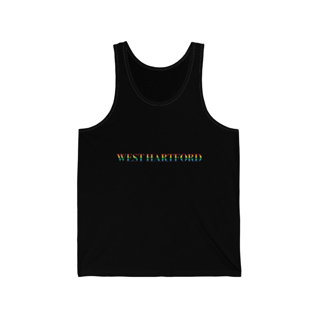 West Hartford Rainbow tank top.  West Hartford Connecticut tee shirts, hoodies sweatshirts, mugs, other apparel, home gifts, and souvenirs.  10% of the Proceeds of this collection will be donated to a Connecticut LGBTQ organization. Free USA shipping. 