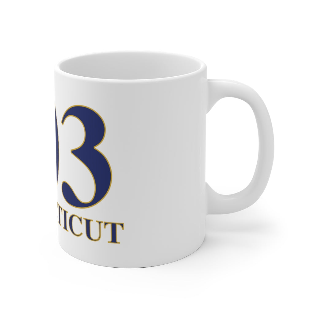 203 Connecticut White Ceramic Mug