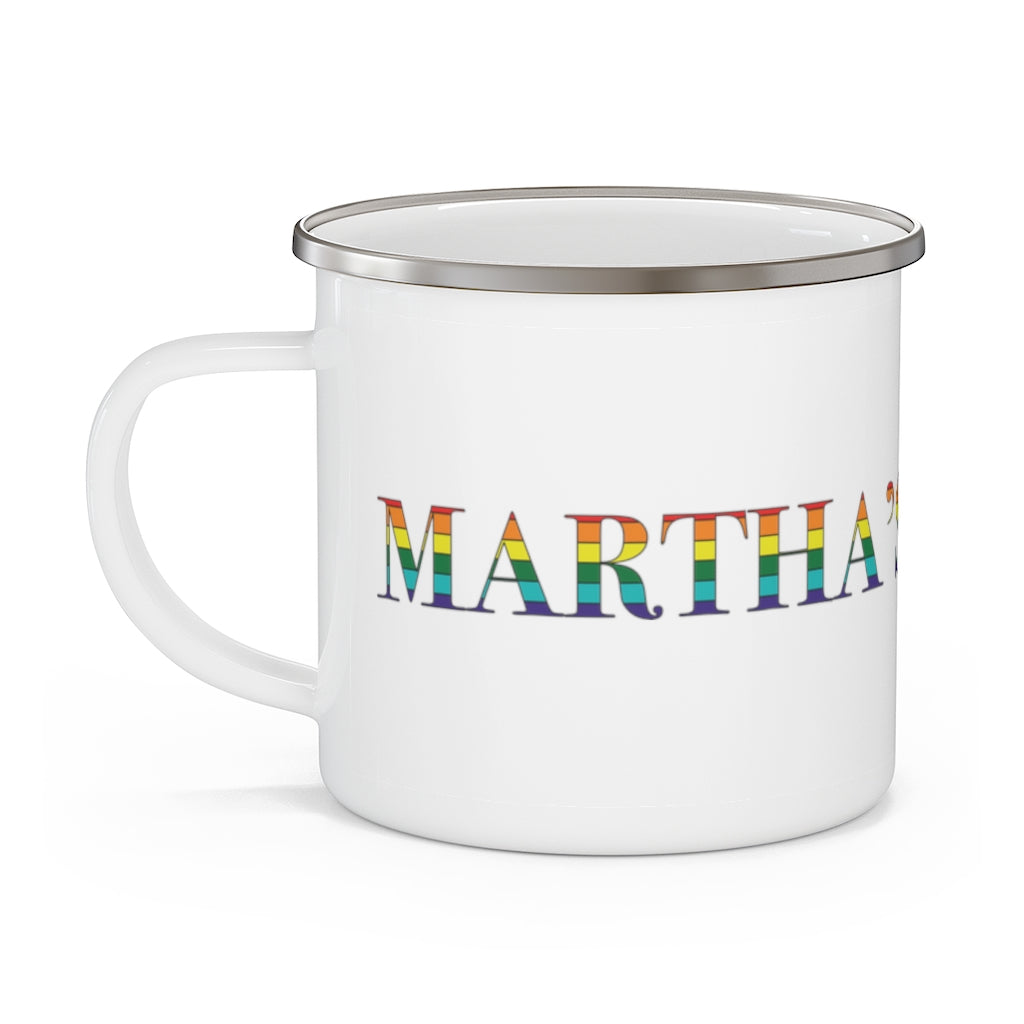 Martha's Vineyard Rainbow  Enamel Camping Mug