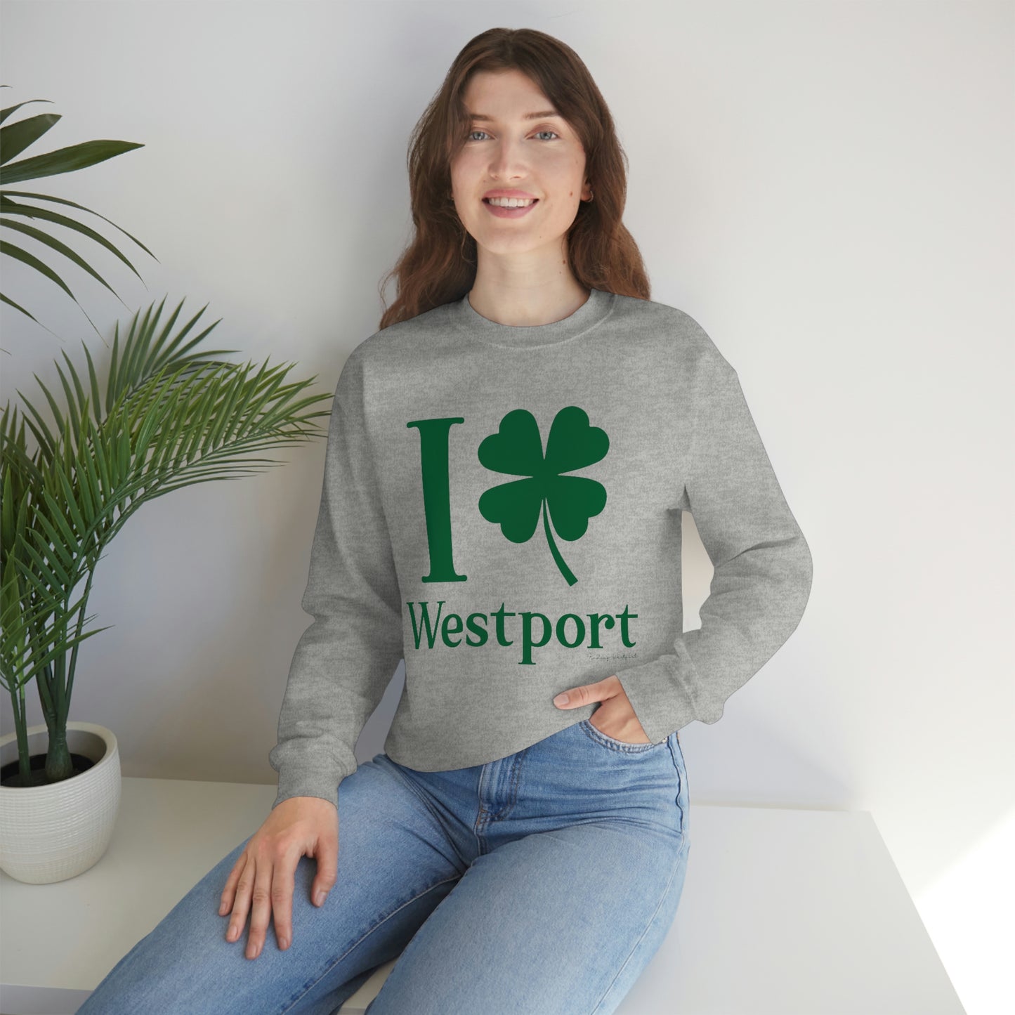 I Clover Westport (Green) Unisex Heavy Blend™ Crewneck Sweatshirt