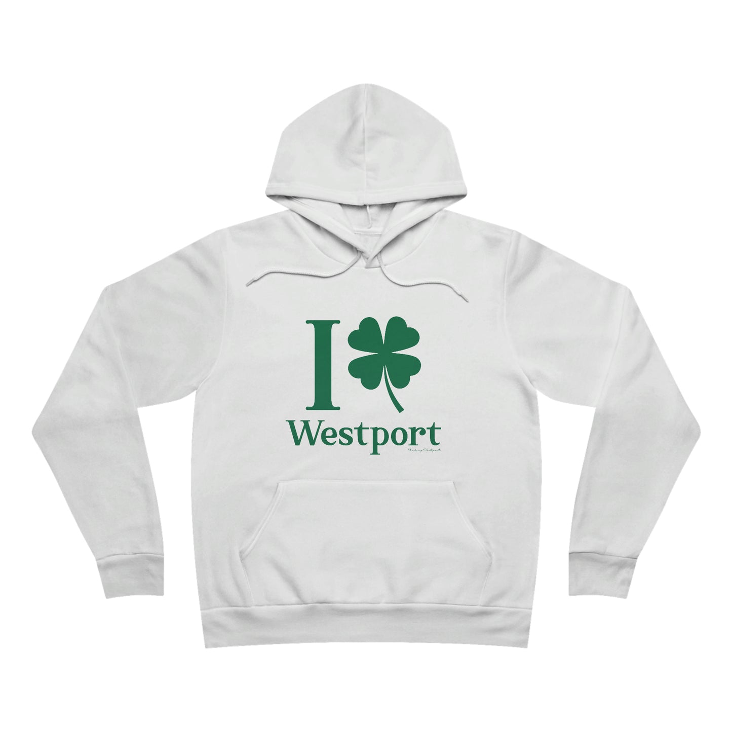 Westport Connecticut st. patricks day hoodie, i clover westport. 