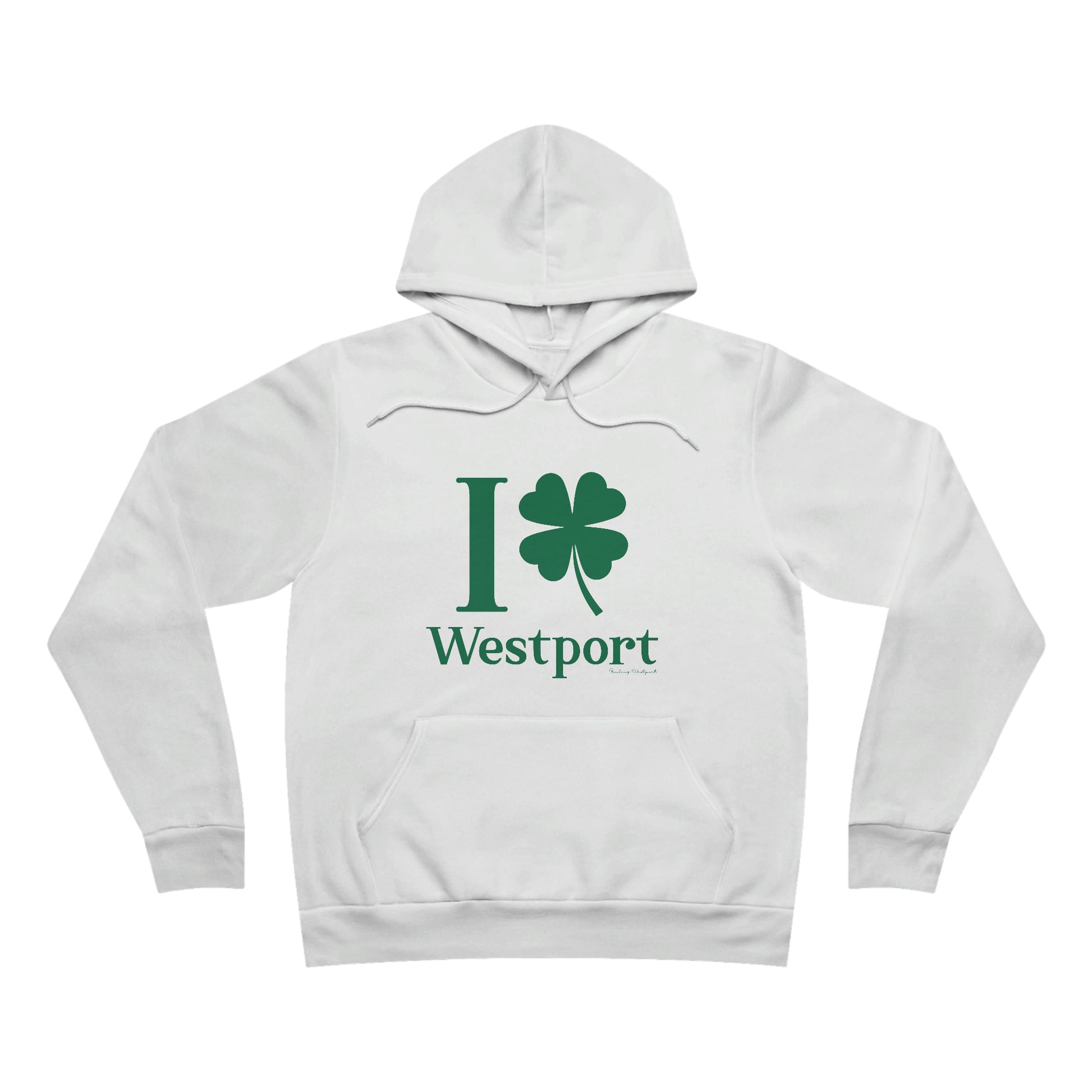 Westport Connecticut st. patricks day hoodie, i clover westport. 