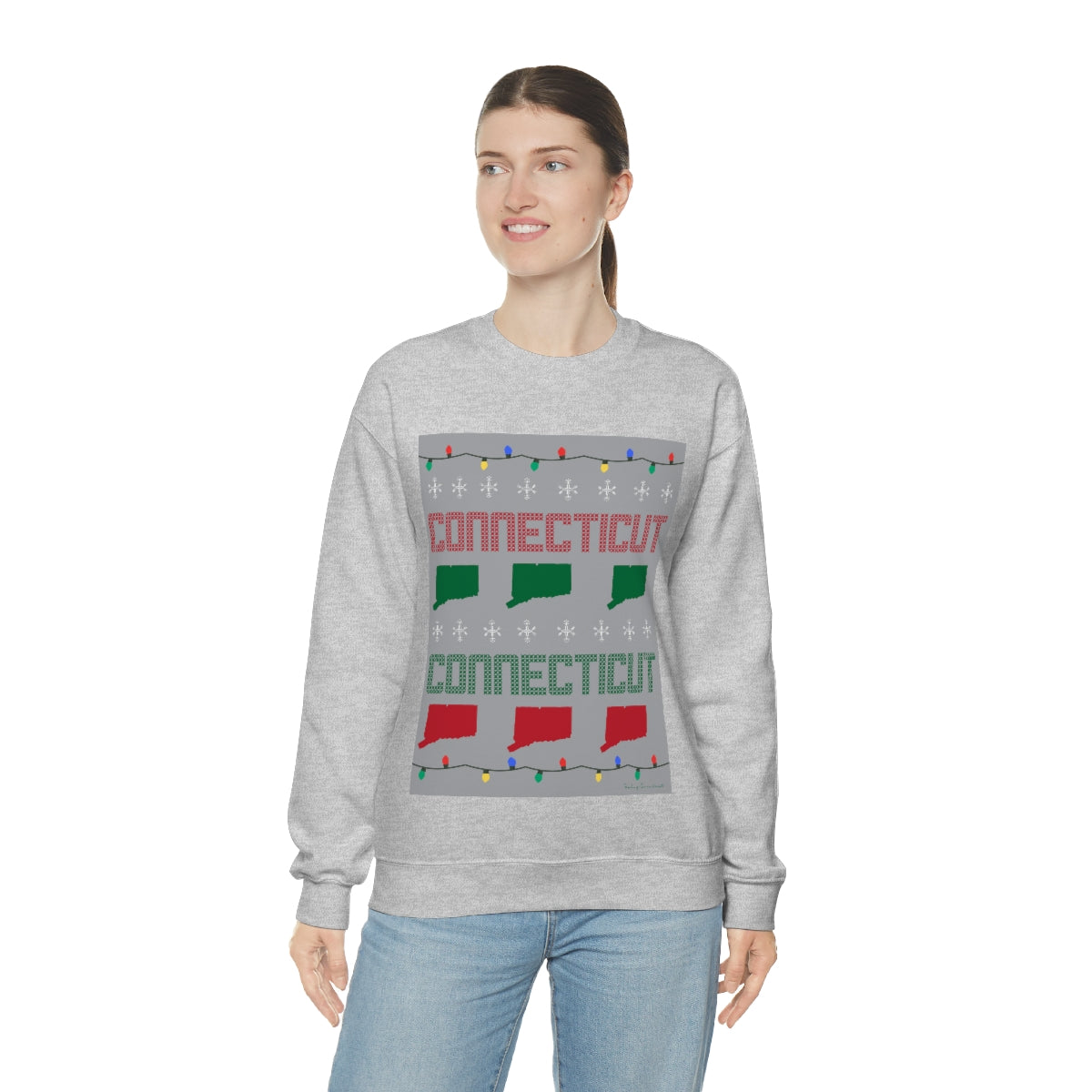 Connecticut Ugly Holiday Unisex Heavy Blend™ Crewneck Sweatshirt