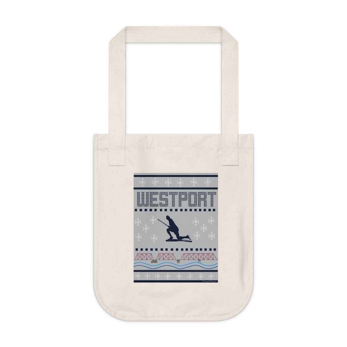 Westport ct / connecticut ugly christmas sweater tote bag 