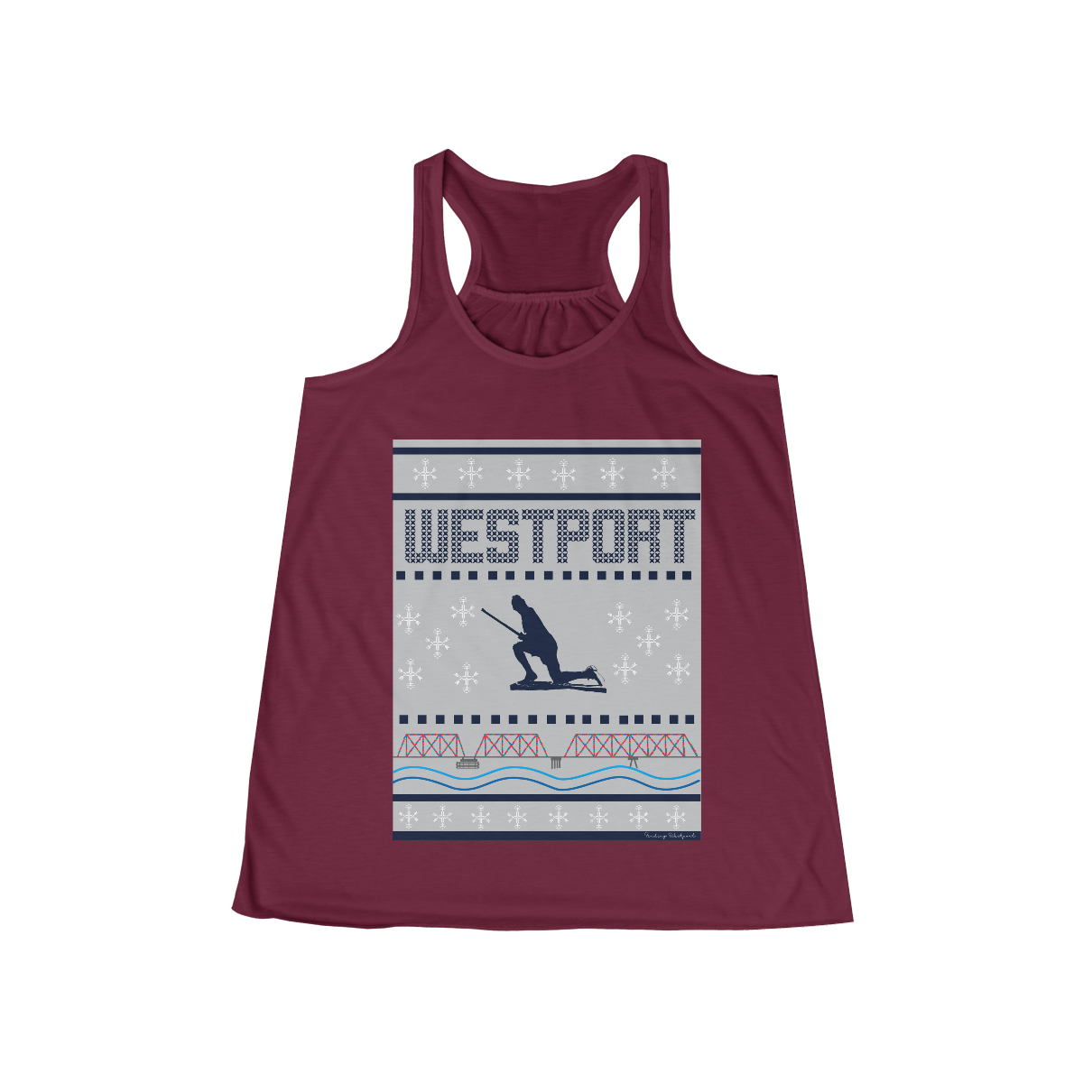 westport ct / connecticut ugly christmas sweater womens tank top shirt 