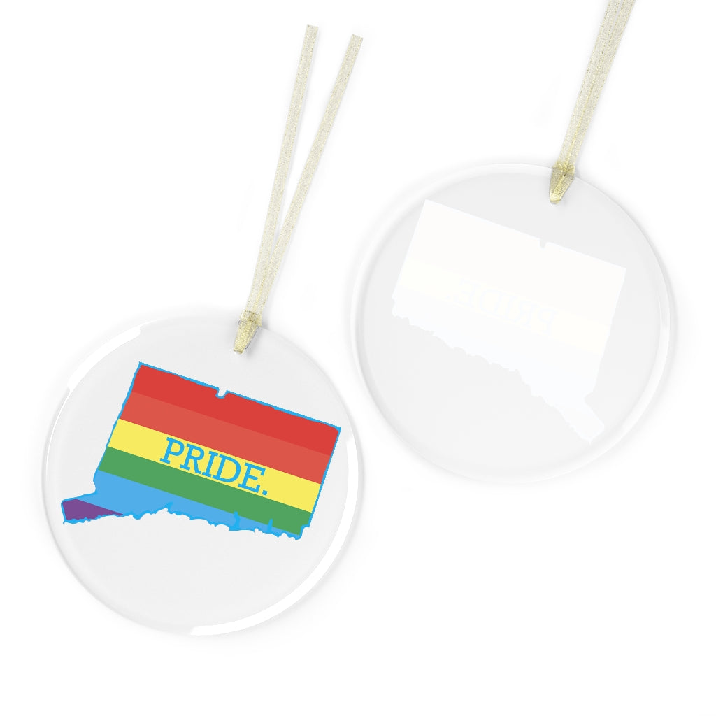 Connecticut Pride Glass Ornament