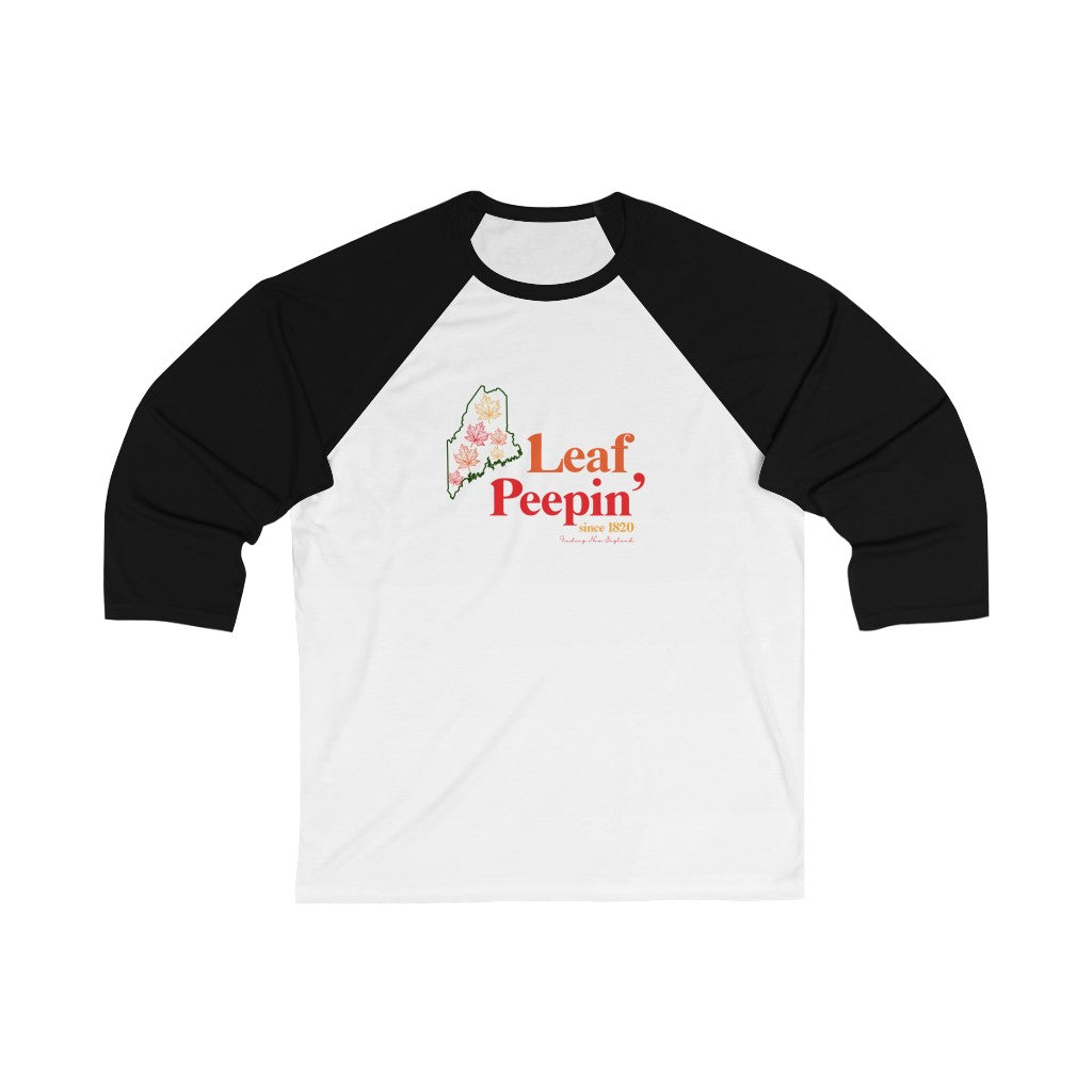 Leaf Peepin' Maine  Unisex 3\4 Sleeve Baseball Tee