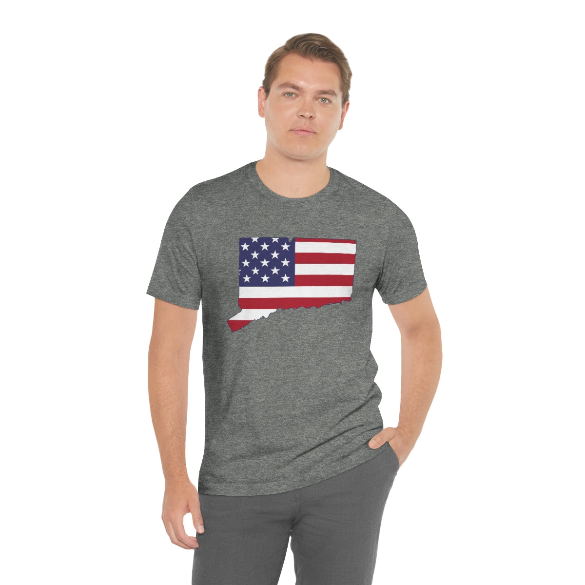 Connecticut American Flag Unisex Jersey Short Sleeve Tee