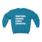 Minuteman. Cannons. Compo. Saugatuck. Unisex Heavy Blend Crewneck Sweatshirt  How do you say Westport without saying Westport? Westport, Connecticut is filled with unique aspects. Each providing different elements that make up the town from historic to modern traditions. Minuteman. Cannons. Compo. Saugatuck. You know its Westport.   Proceeds of this collection goes to help build Finding Westport and Finding Connecticut's  brands. 