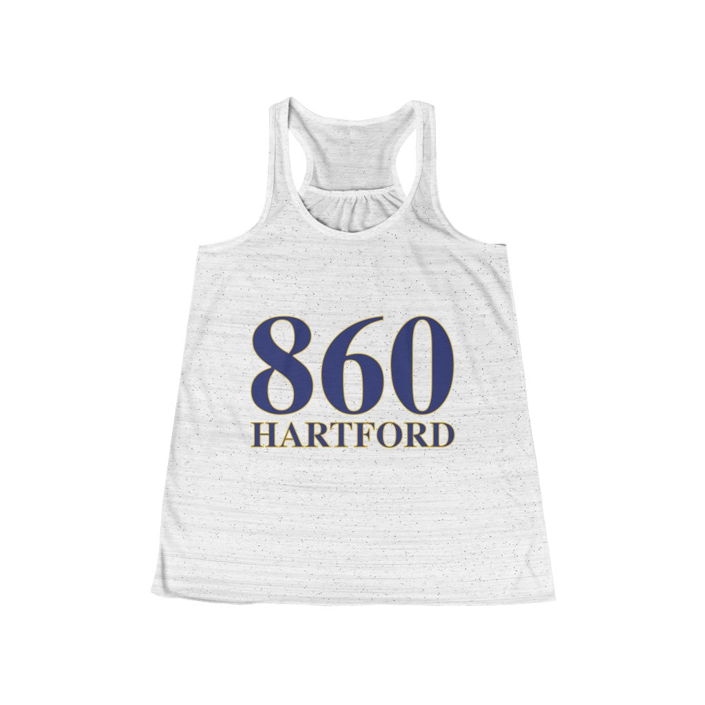 860 Hartford Women's Flowy Racerback Tank 860 Hartford Collection. Inspired by the Connecticut flag and the 860! Show off for your pride for Connecticut and Hartford!   Proceeds of this collection go to help build Finding Connecticut’s website and brand. • Free USA shipping   Click here to go to our home page