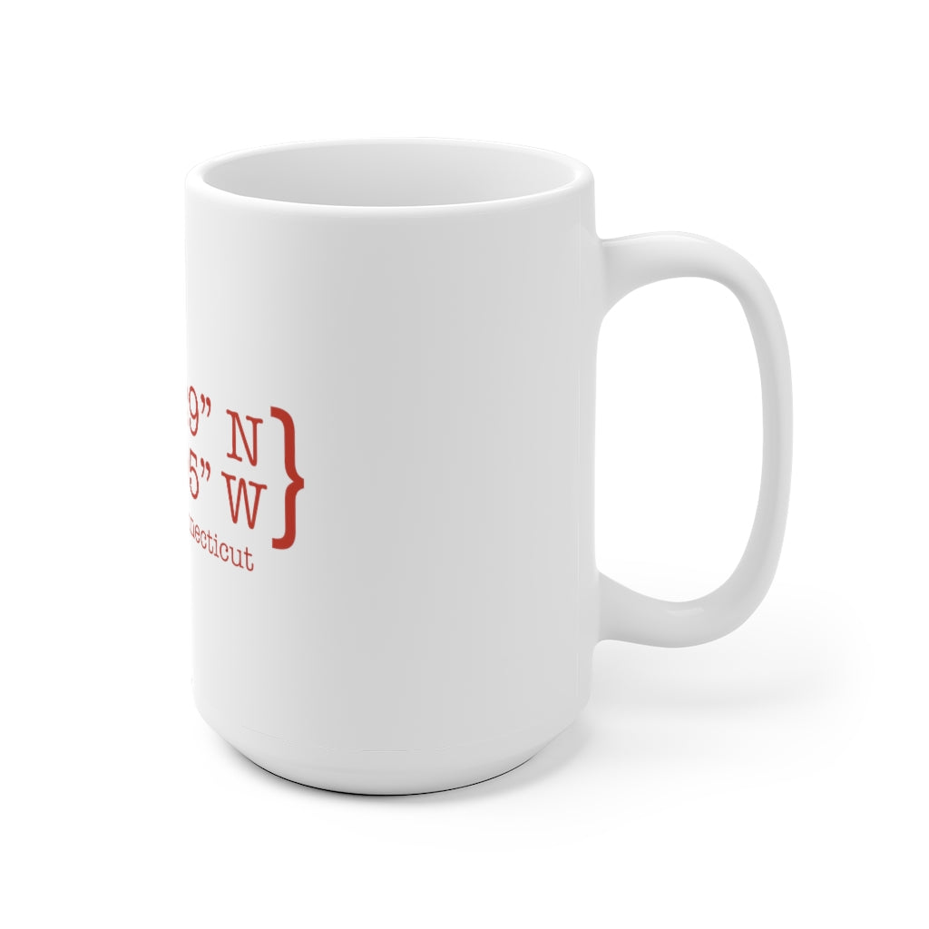 Waterbury Coordinates White Ceramic Mug