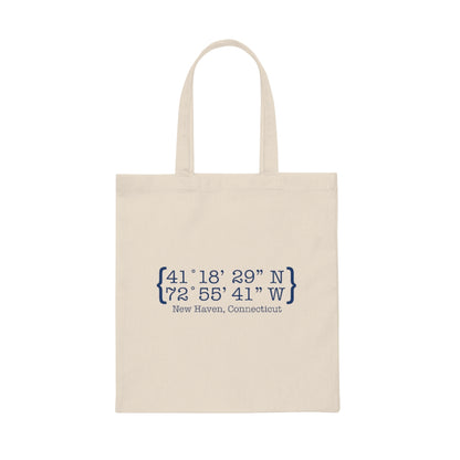 New Haven Coordinates Canvas Tote Bag