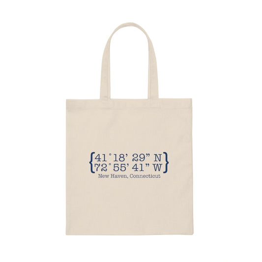 New Haven Coordinates Canvas Tote Bag