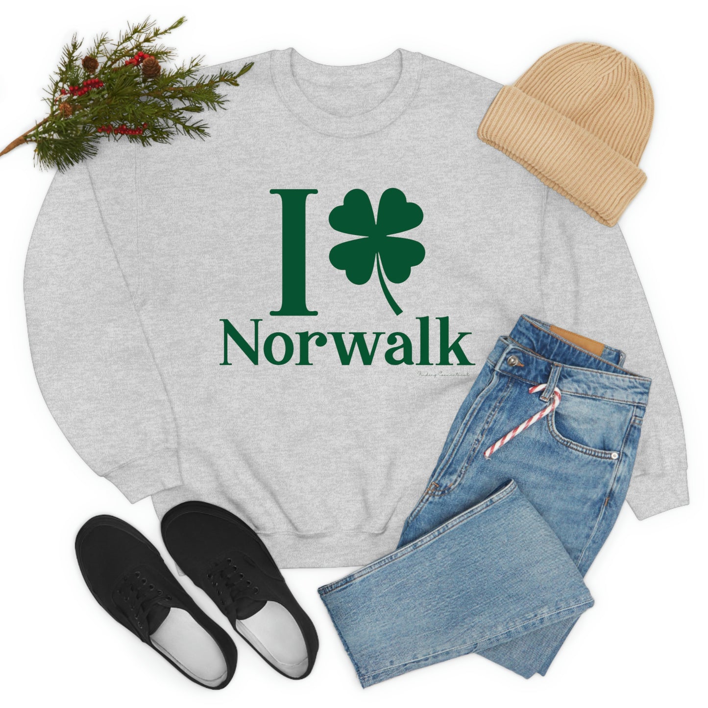 I Clover Norwalk (Green)  Unisex Heavy Blend™ Crewneck Sweatshirt