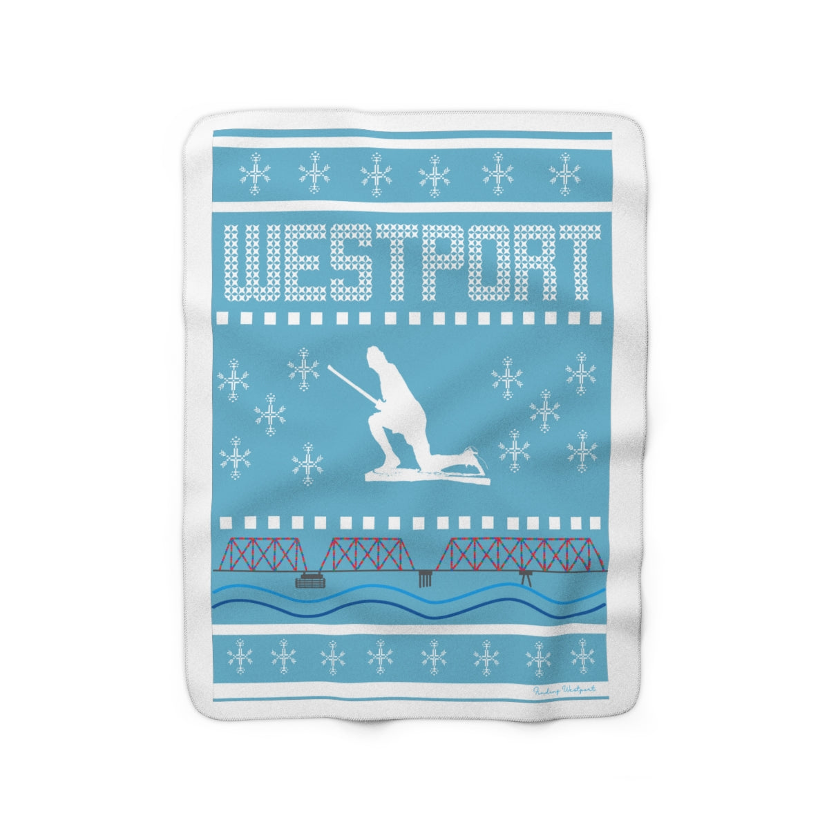 westport ct / connecticut ugly christmas sweater blanket 