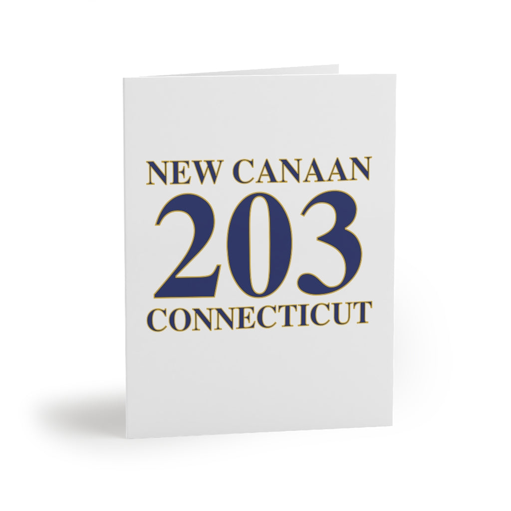 New Canaan 203 Connecticut Greeting Cards  The 203 New Canaan Collection. Show off New Canaan and Connecticut at the same time. Colors were inspired by the Connecticut state flag.   Proceeds help build Finding New Canaan and Finding Connecticut's brand. 