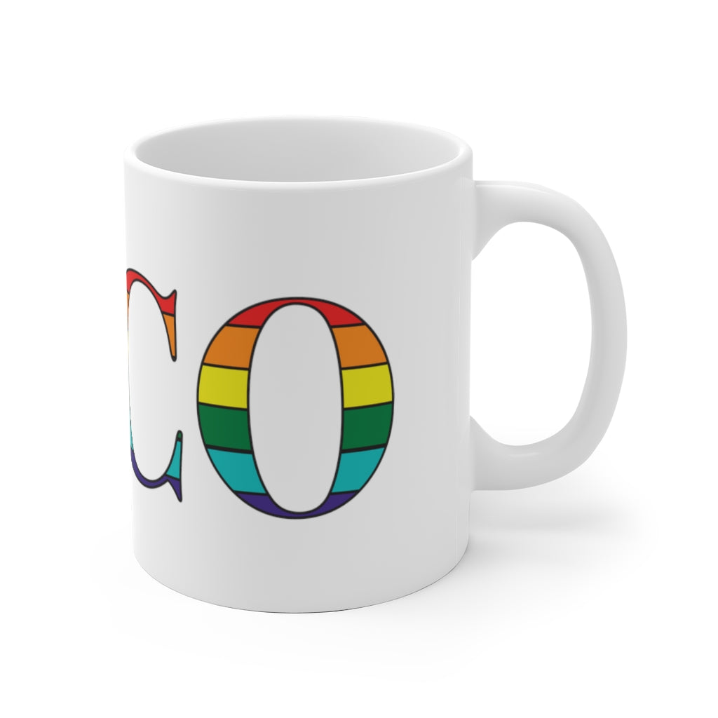 Saco Rainbow White Ceramic Mug