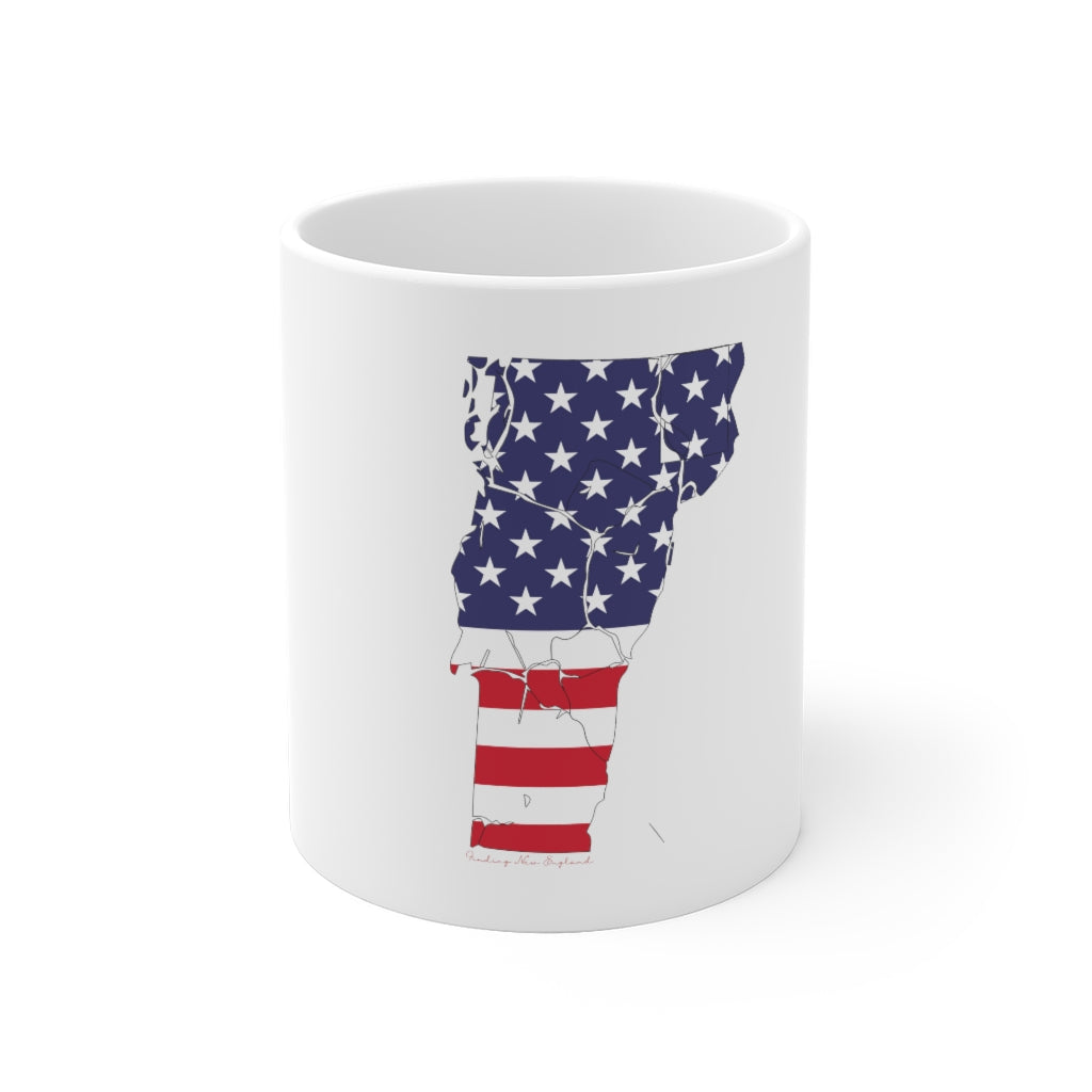 Vermont American Flag collection has tee shirts, mugs, reusable bags, and other apparel and gifts. All proceeds goes to help build the Finding New England brand and get our website up and going. Free shipping on all products. 