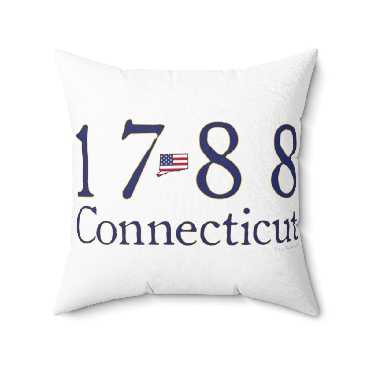 1788 Connecticut American Flag Spun Polyester Square Pillow