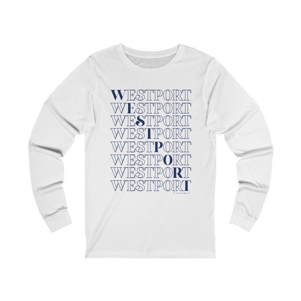 westport on repeat unisex long sleeve tee