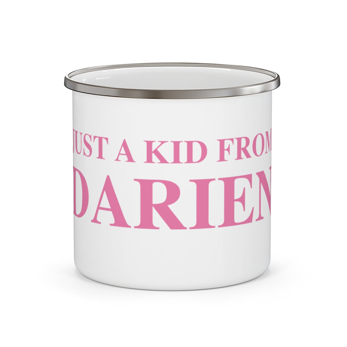 just a kid from darien camping mug