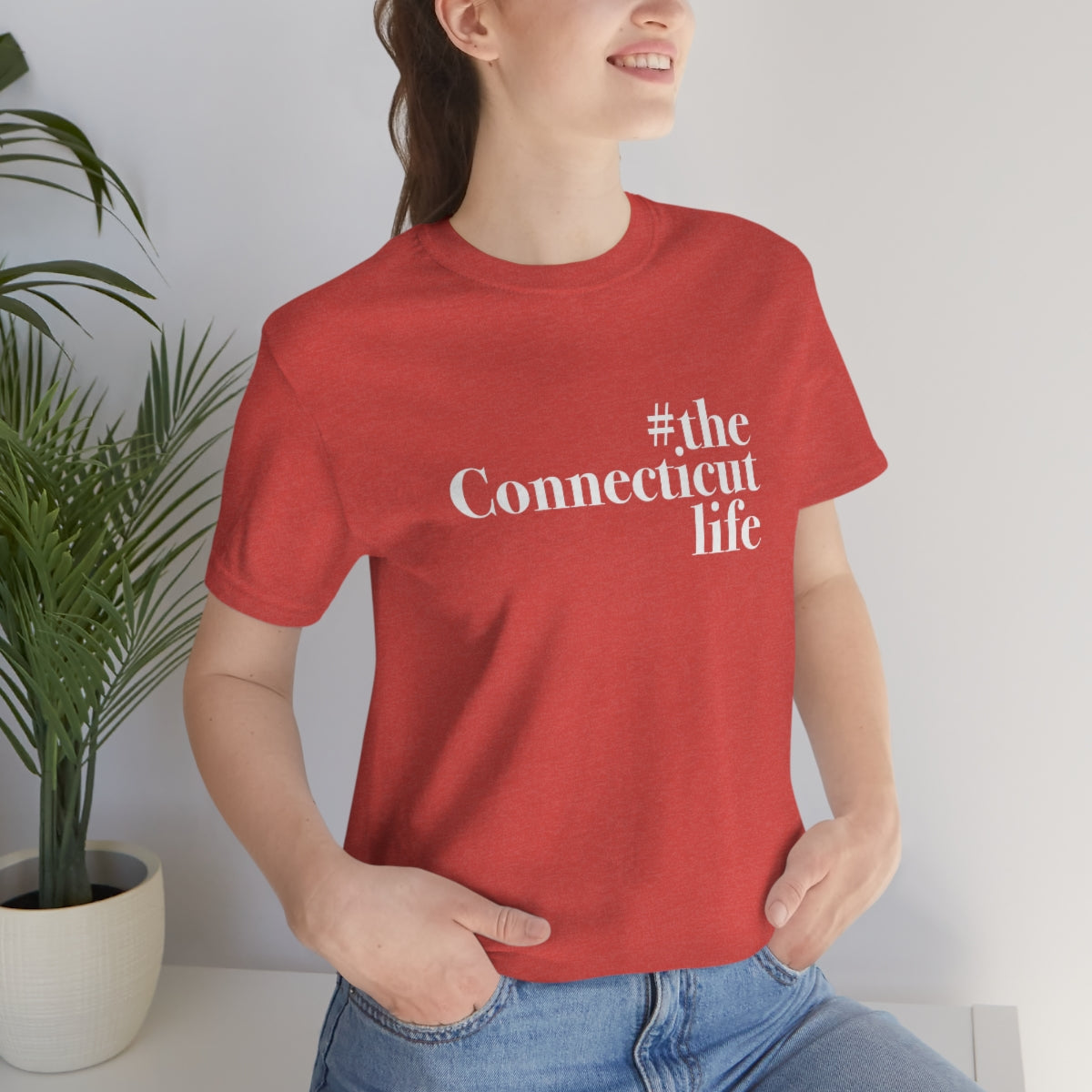 #theconnecticutlife Unisex Jersey Short Sleeve Tee - White Font