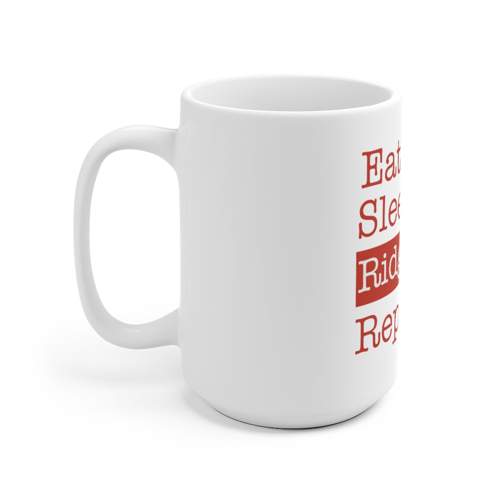 Eat. Sleep. Ridgefield. Repeat. White Ceramic Mug